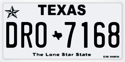 TX license plate DRO7168