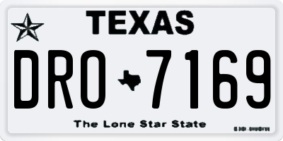 TX license plate DRO7169