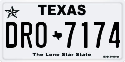 TX license plate DRO7174