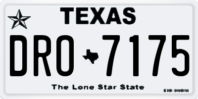 TX license plate DRO7175