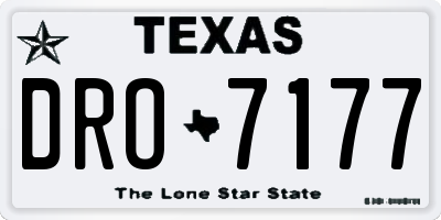 TX license plate DRO7177