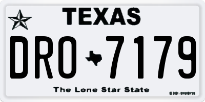 TX license plate DRO7179