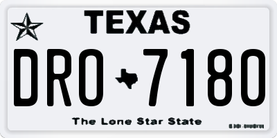 TX license plate DRO7180