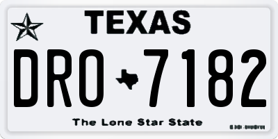 TX license plate DRO7182