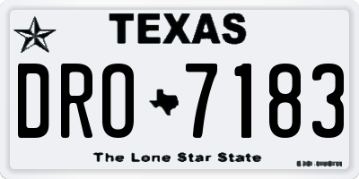 TX license plate DRO7183