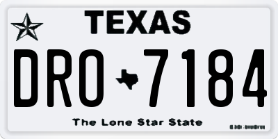 TX license plate DRO7184