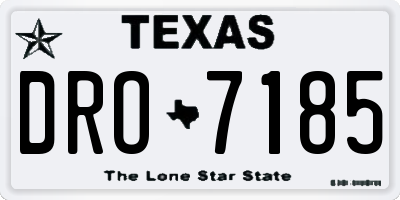 TX license plate DRO7185