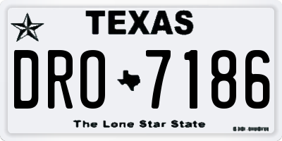 TX license plate DRO7186