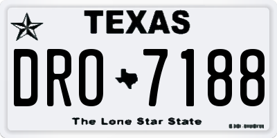 TX license plate DRO7188