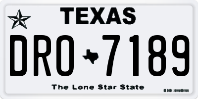 TX license plate DRO7189