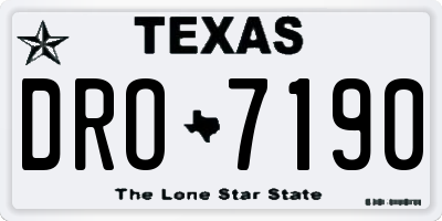 TX license plate DRO7190