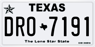TX license plate DRO7191