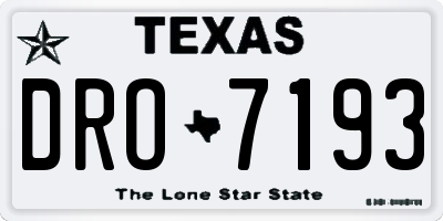 TX license plate DRO7193