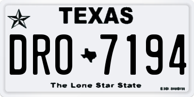TX license plate DRO7194