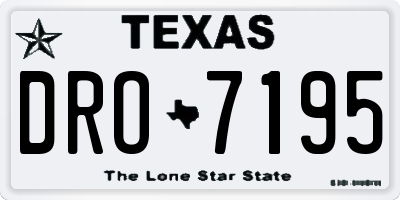 TX license plate DRO7195