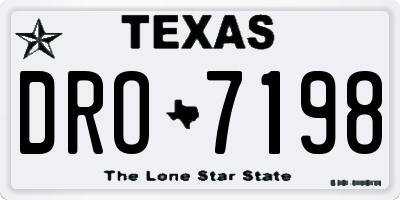 TX license plate DRO7198