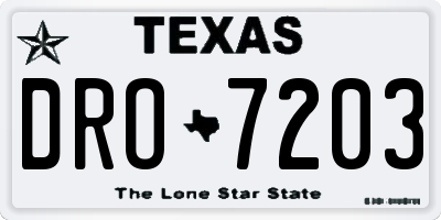 TX license plate DRO7203
