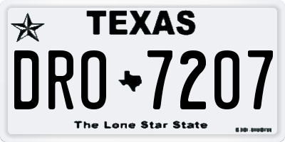 TX license plate DRO7207