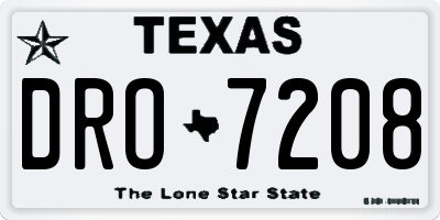TX license plate DRO7208