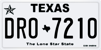 TX license plate DRO7210