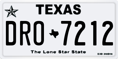 TX license plate DRO7212
