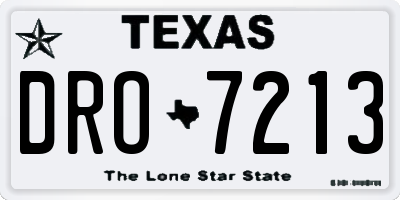 TX license plate DRO7213
