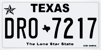 TX license plate DRO7217