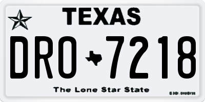 TX license plate DRO7218