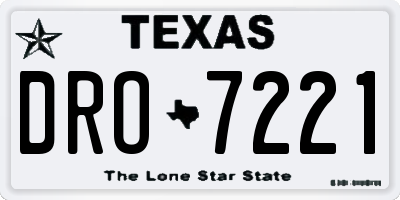 TX license plate DRO7221