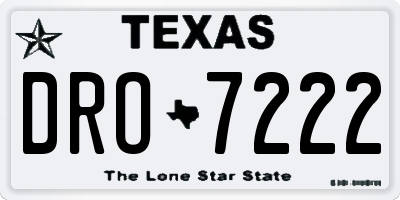TX license plate DRO7222