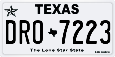 TX license plate DRO7223