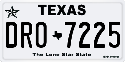 TX license plate DRO7225