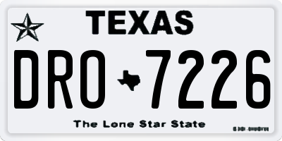 TX license plate DRO7226