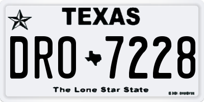 TX license plate DRO7228