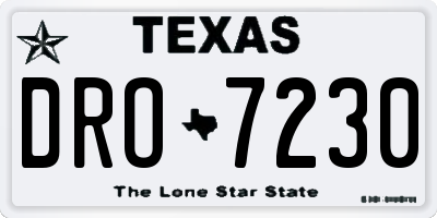 TX license plate DRO7230