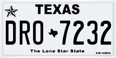 TX license plate DRO7232
