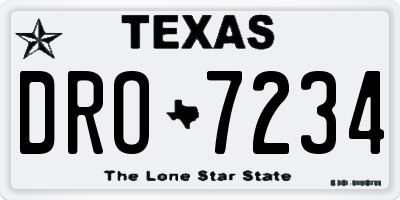 TX license plate DRO7234