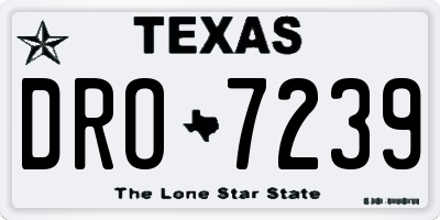 TX license plate DRO7239