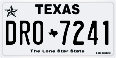 TX license plate DRO7241
