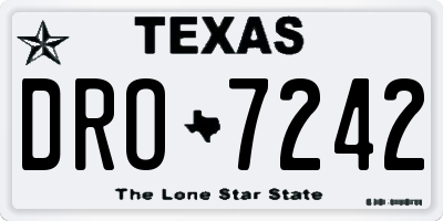 TX license plate DRO7242