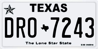TX license plate DRO7243