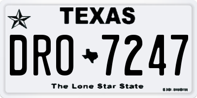 TX license plate DRO7247