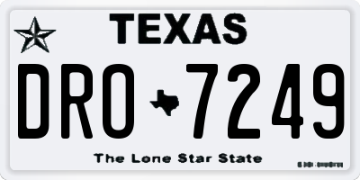 TX license plate DRO7249
