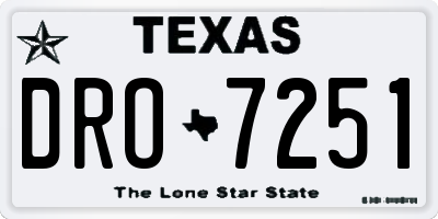 TX license plate DRO7251