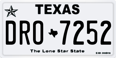 TX license plate DRO7252