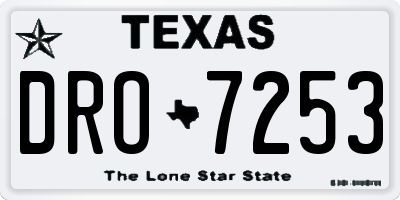 TX license plate DRO7253