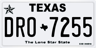 TX license plate DRO7255