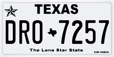 TX license plate DRO7257