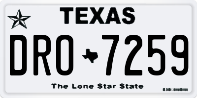 TX license plate DRO7259