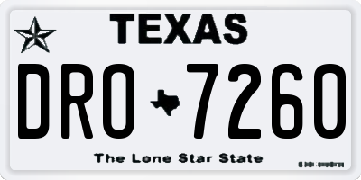 TX license plate DRO7260